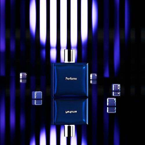 Blue Perfume Bottle 3d Model 3D model