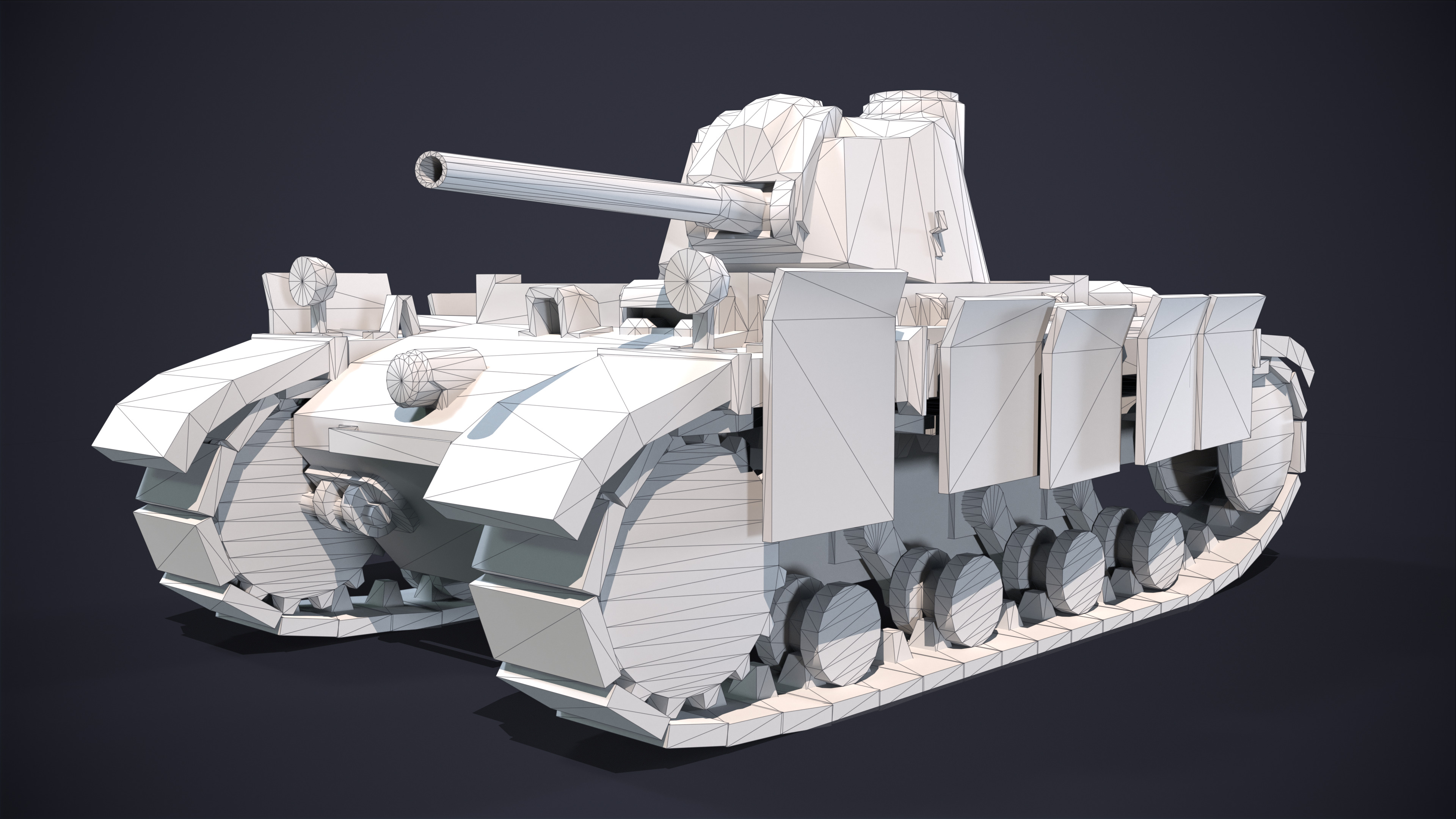 Tank Futuristic Low-poly 3D model_9