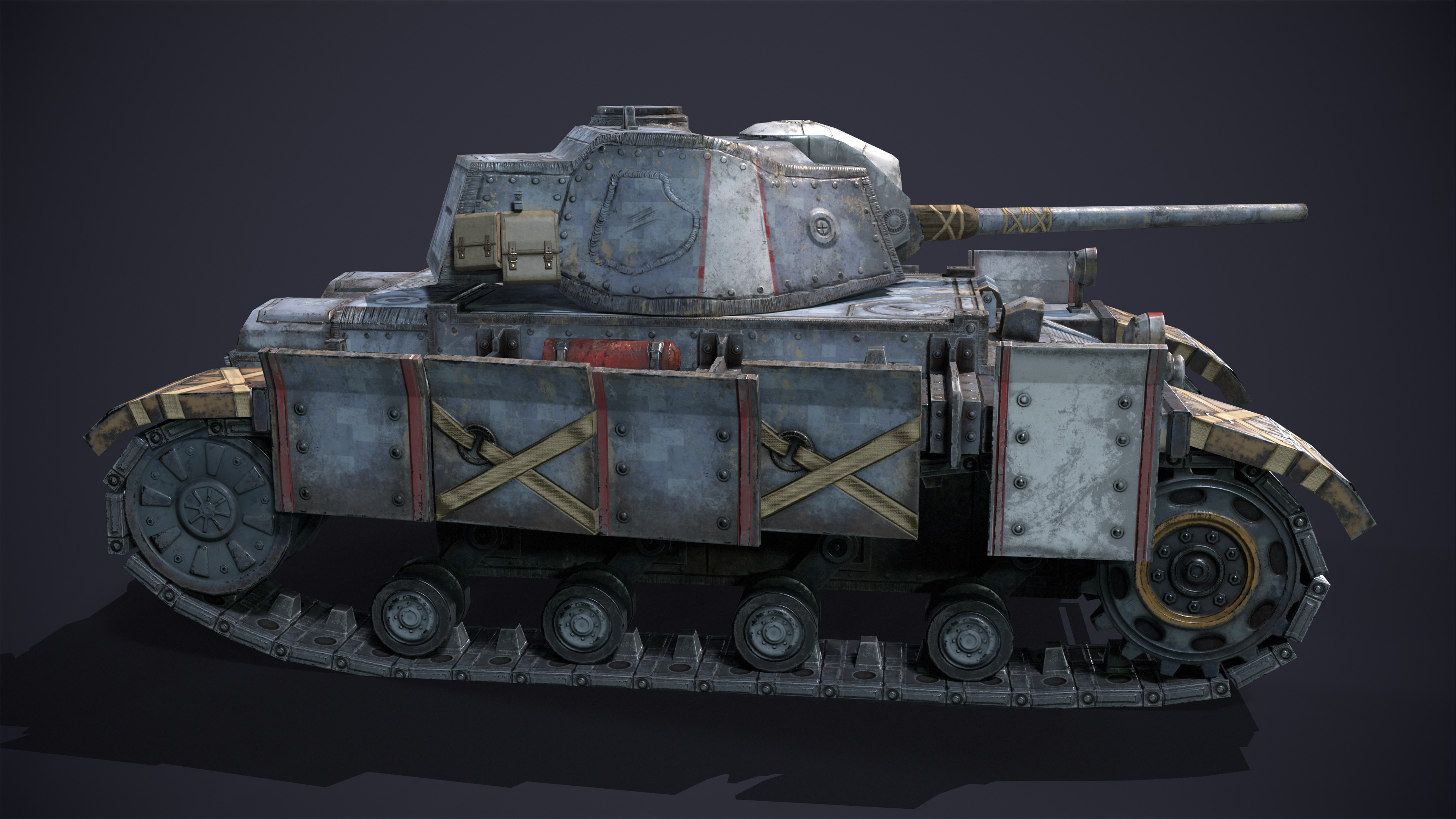 Tank Futuristic Low-poly 3D model_6