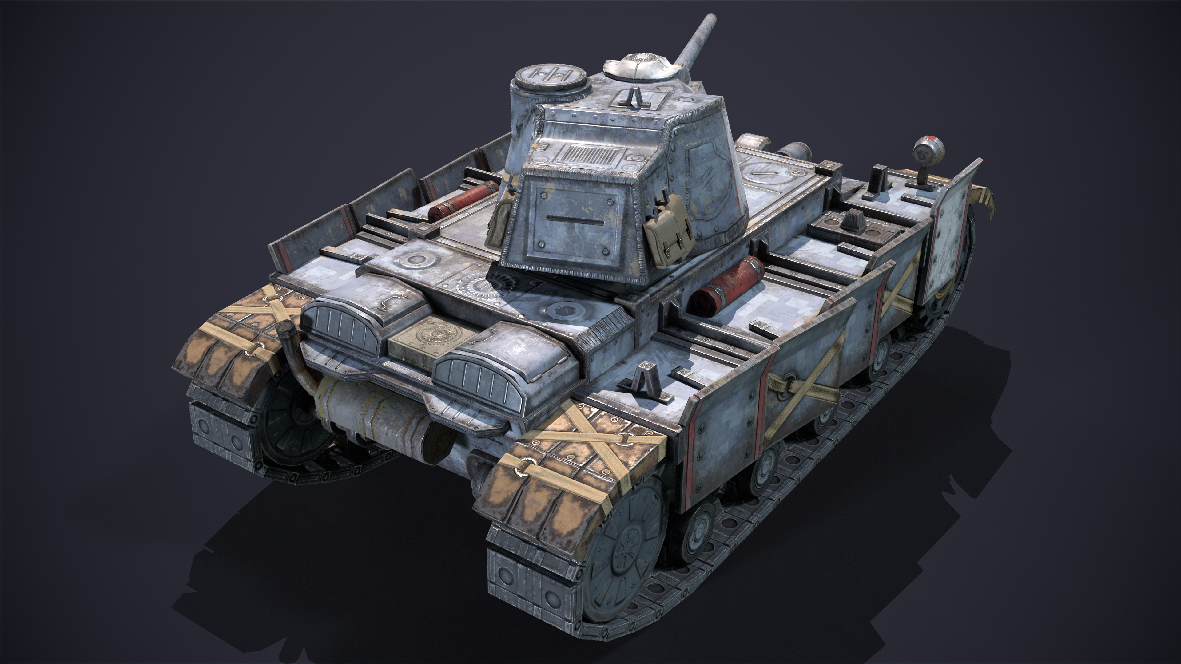 Tank Futuristic Low-poly 3D model_5