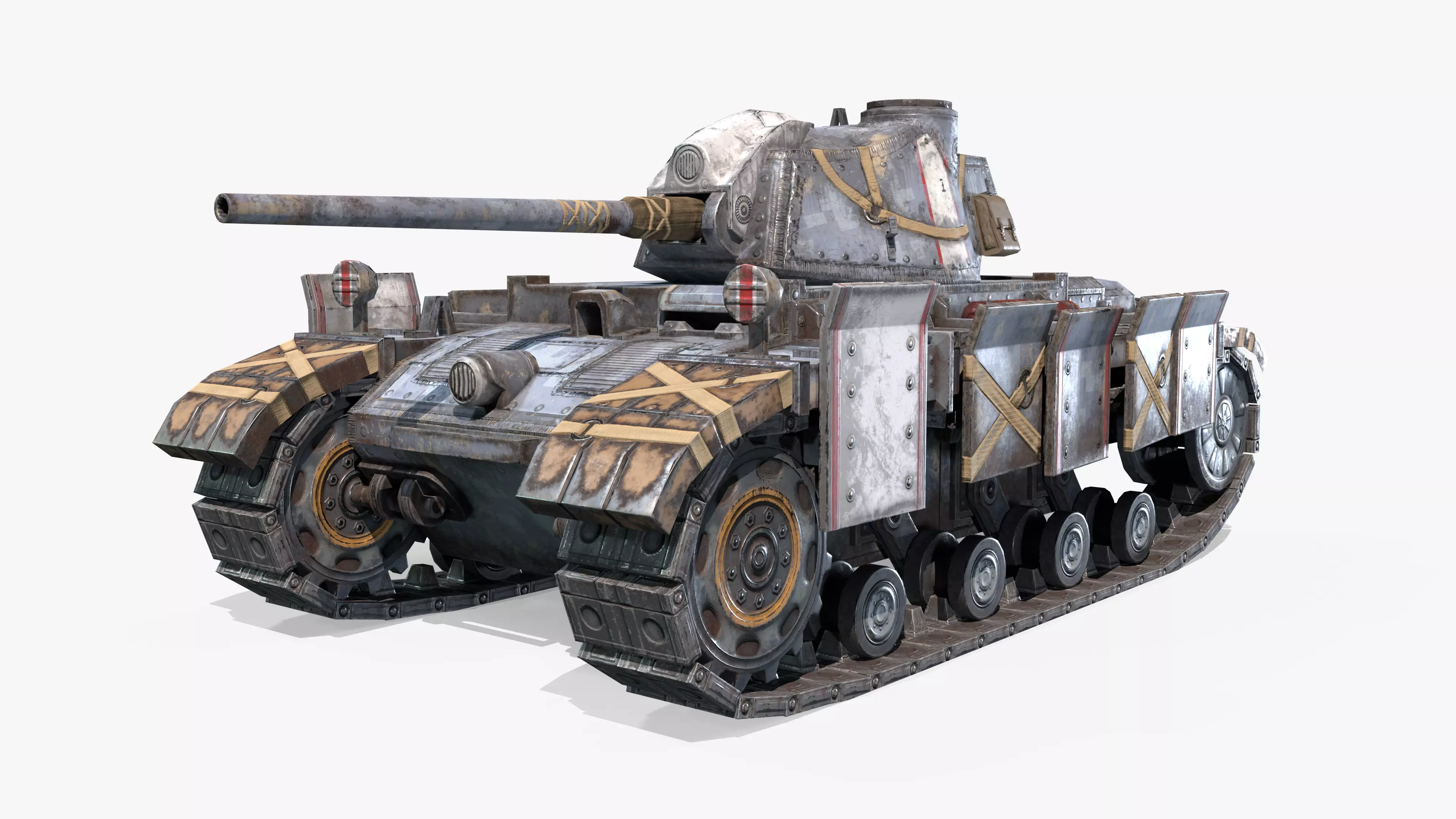 Tank Futuristic Low-poly 3D model_0