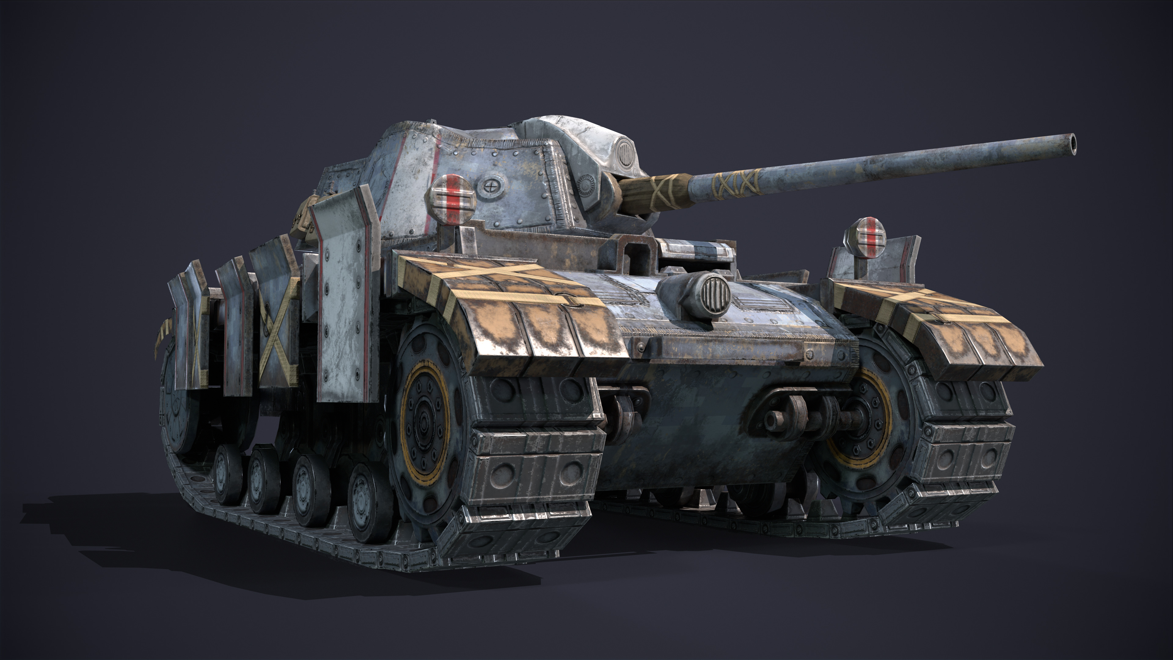 Tank Futuristic Low-poly 3D model_7