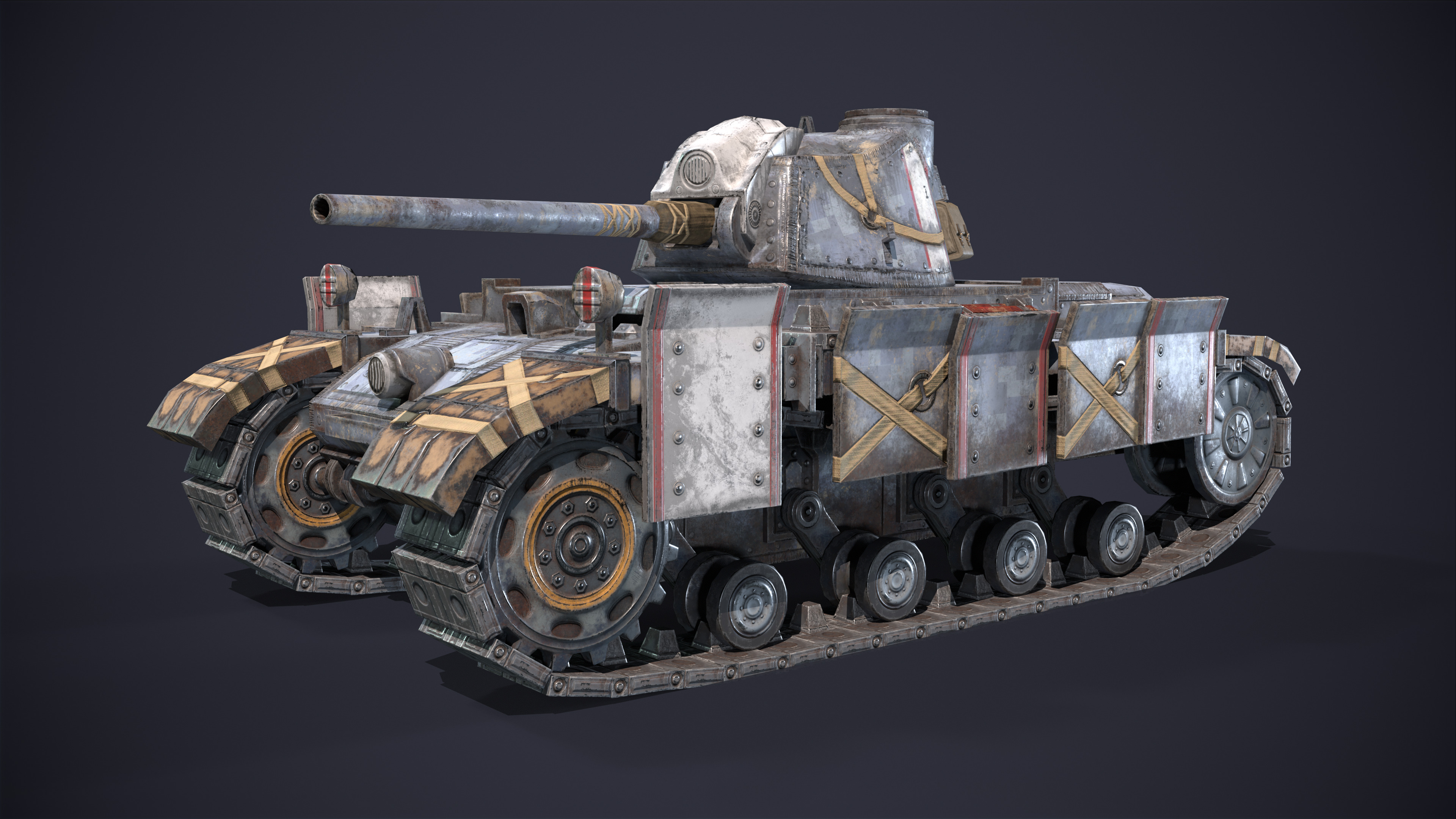 Tank Futuristic Low-poly 3D model_2