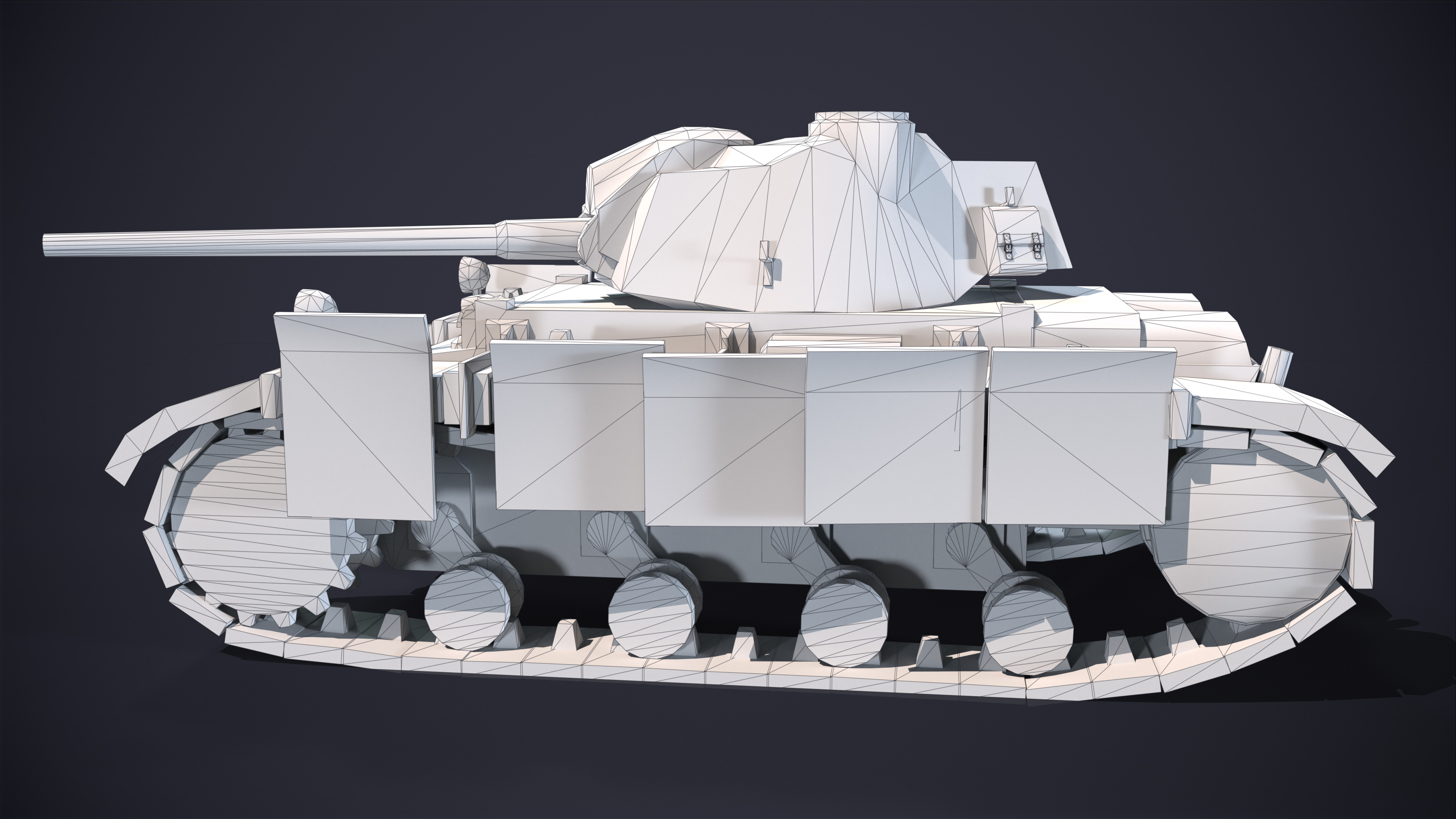 Tank Futuristic Low-poly 3D model_10