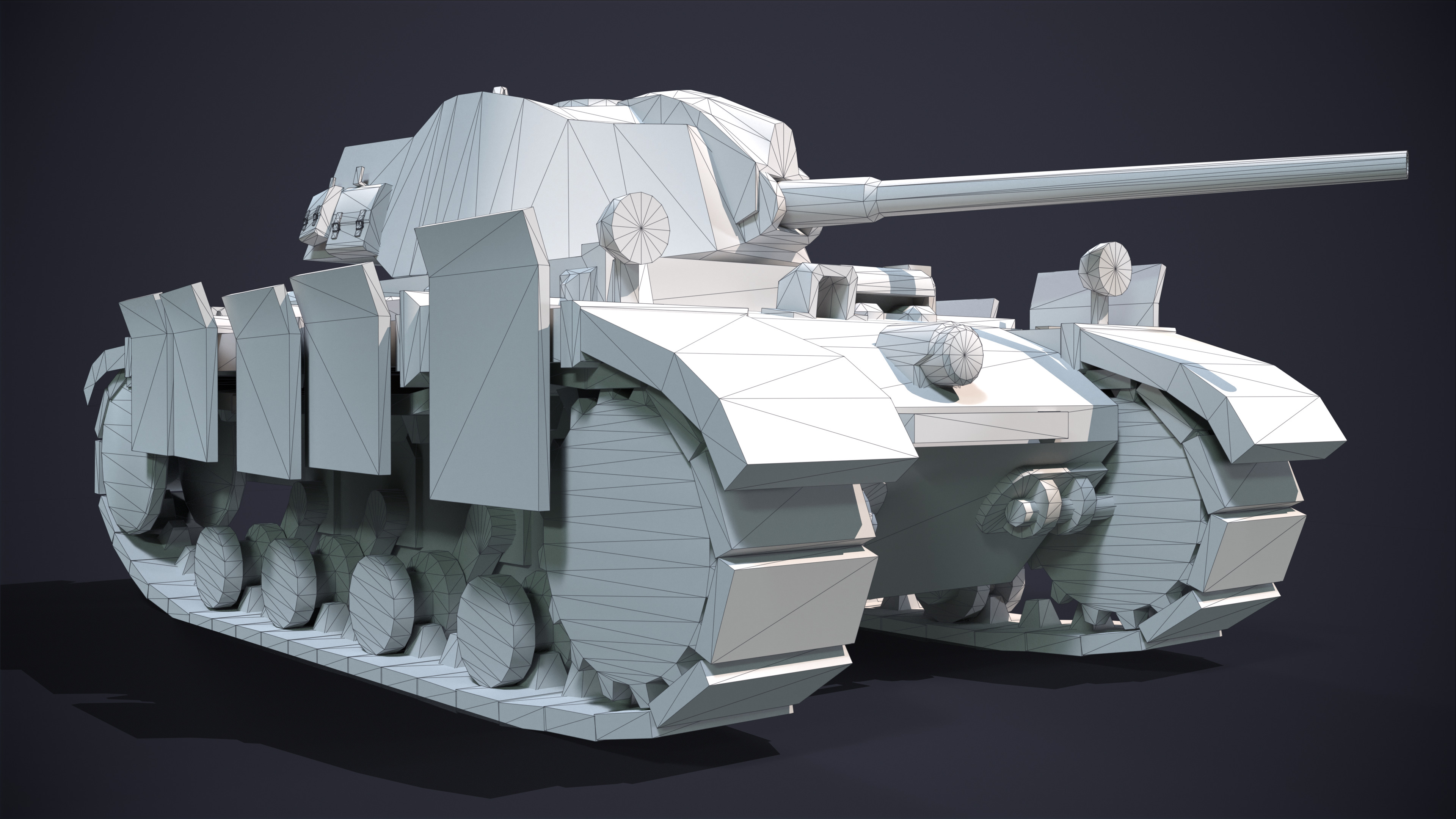 Tank Futuristic Low-poly 3D model_13