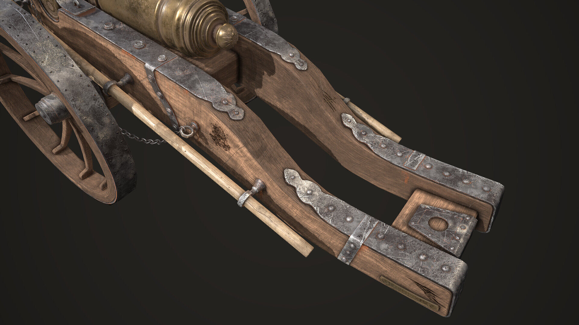 Cannon Louis XIV Medieval Low-poly 3D model_3