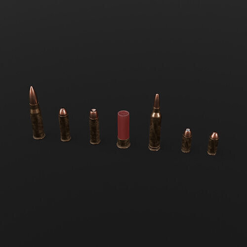 Bullets Low-poly 3D model