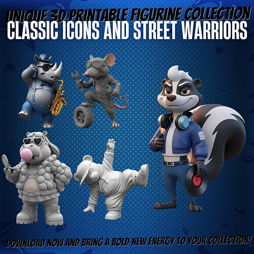 Collection Dynamic Animal Figures  3D print model