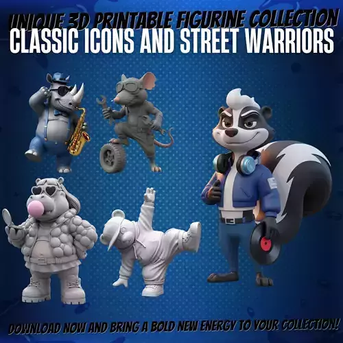 Collection Dynamic Animal Figures  3D print model