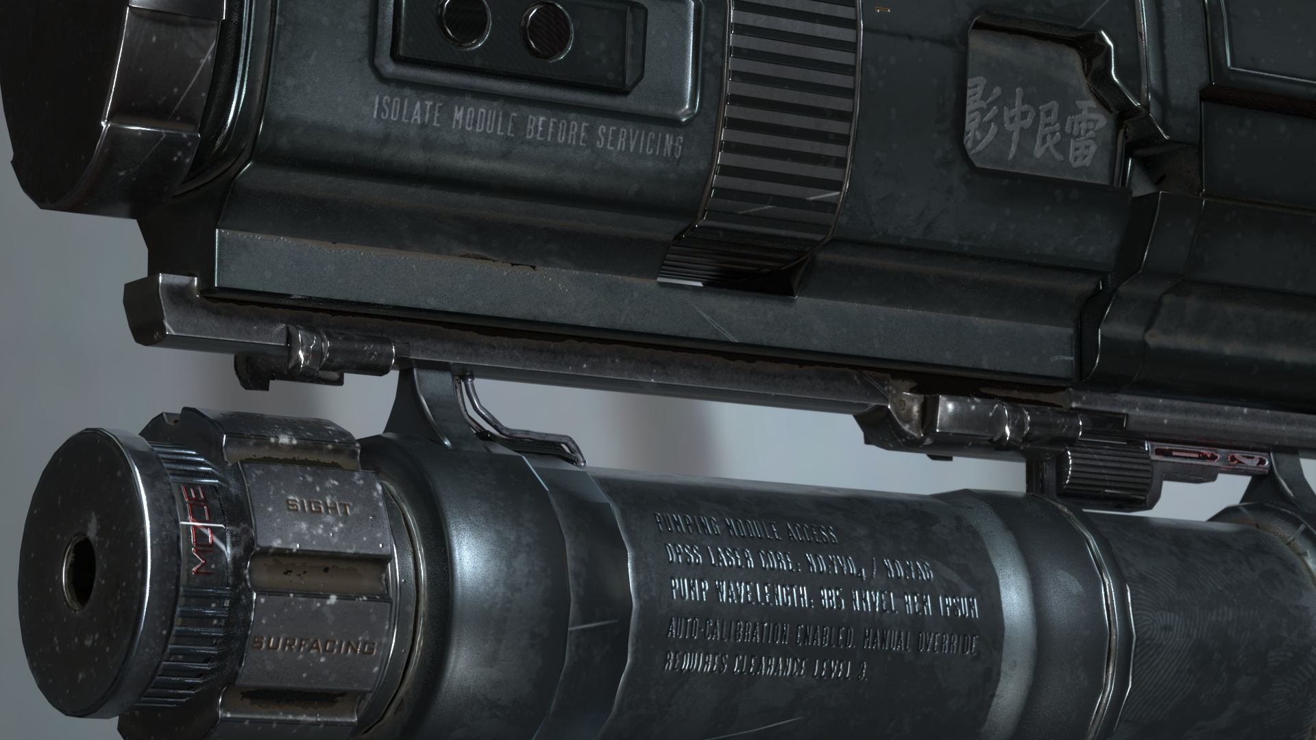 Concept Sci-fi pistol Low-poly 3D model Low-poly 3D model_3