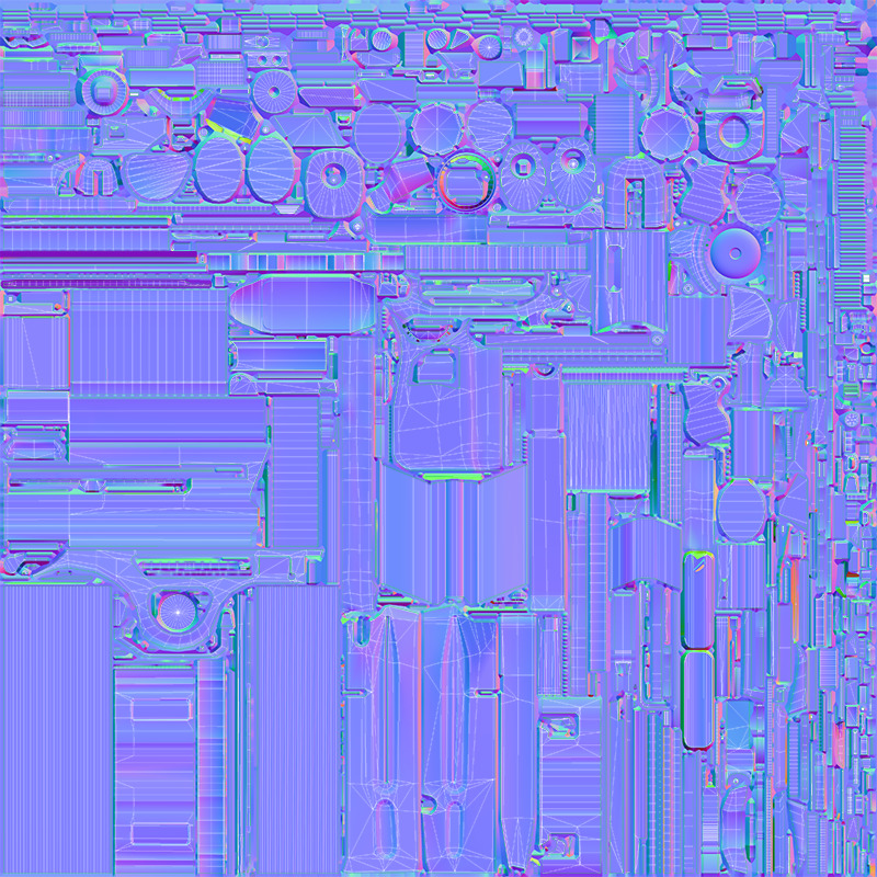 Concept Sci-fi pistol Low-poly 3D model Low-poly 3D model_13