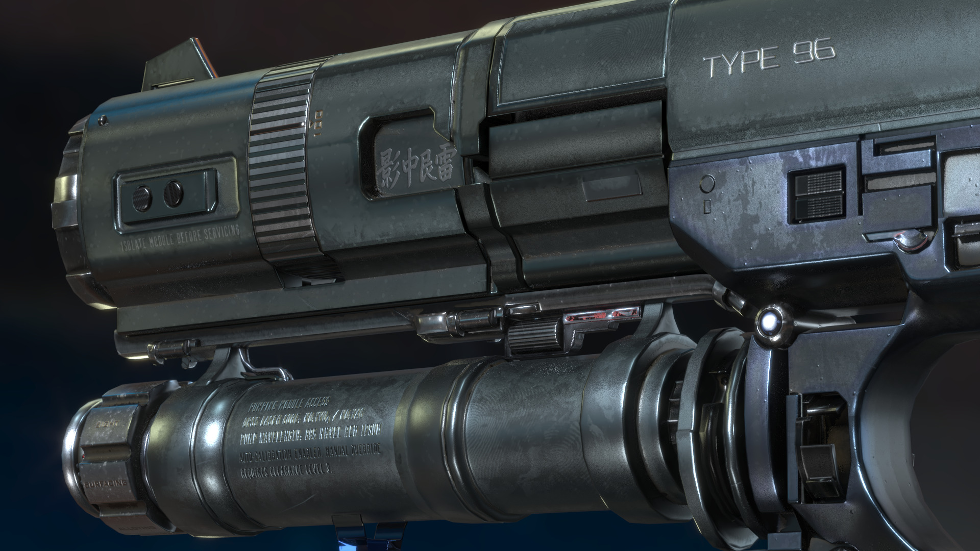 Concept Sci-fi pistol Low-poly 3D model Low-poly 3D model_4