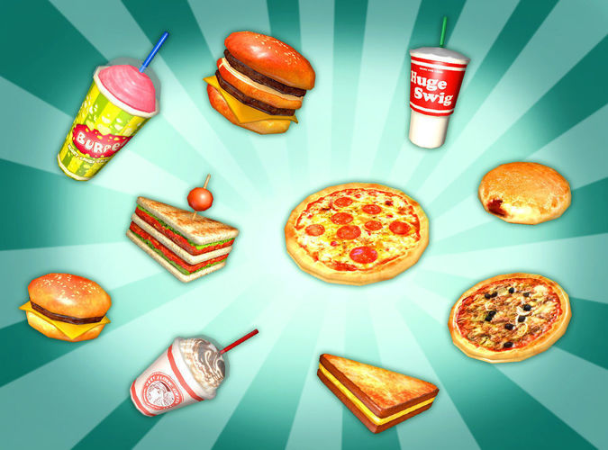 Fast Food Heaven Pack Low-poly 3D model