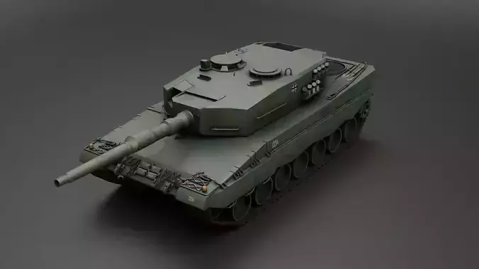 Tank Leopard 2A4 Game Ready PBR-materials Low-poly 3D model