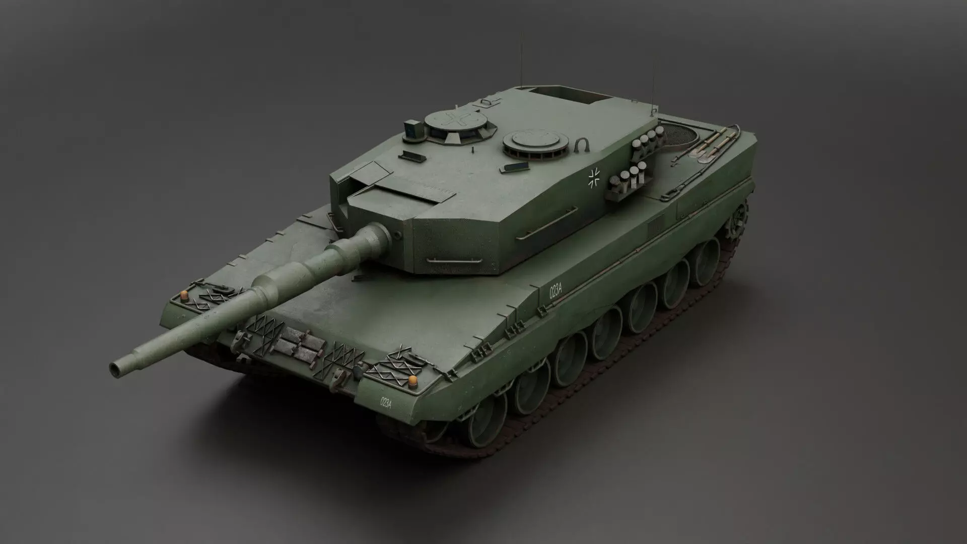 Tank Leopard 2A4 Game Ready PBR-materials Low-poly 3D model_0