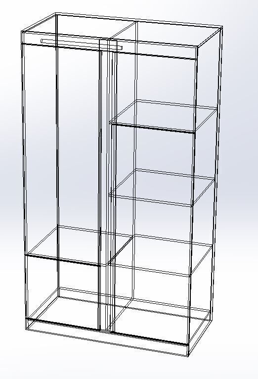 Modern Minimalist Credenza Cabinet 3D model_2