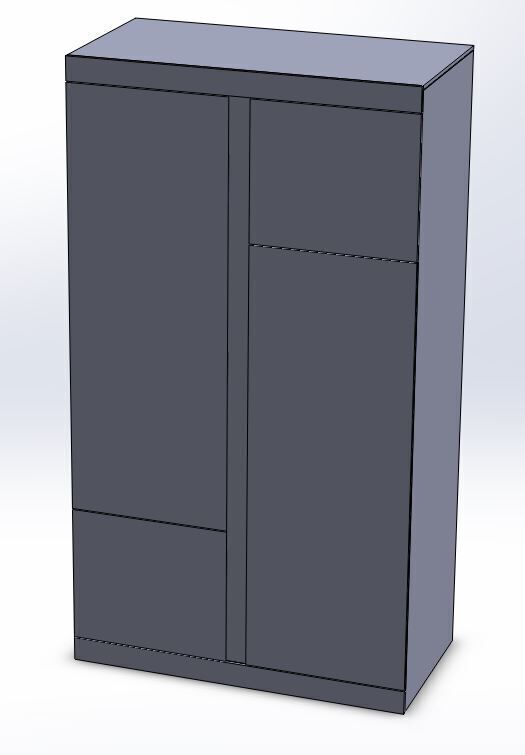 Modern Minimalist Credenza Cabinet 3D model_1