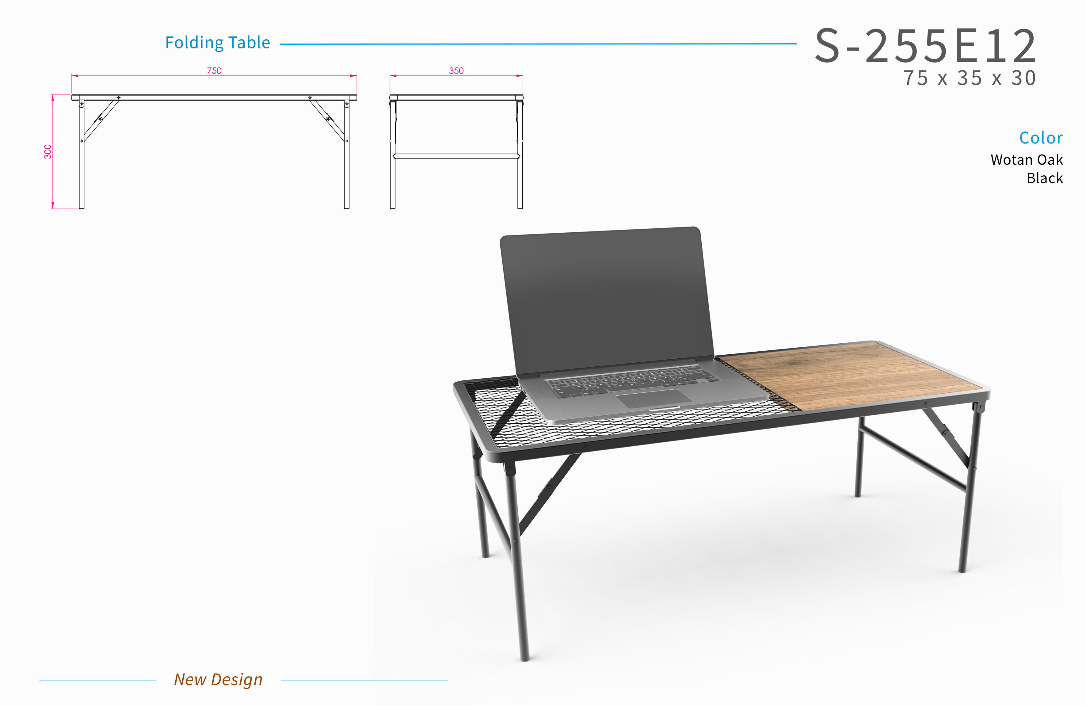 Industrial Folding Mini Coffee Table  3D model_3