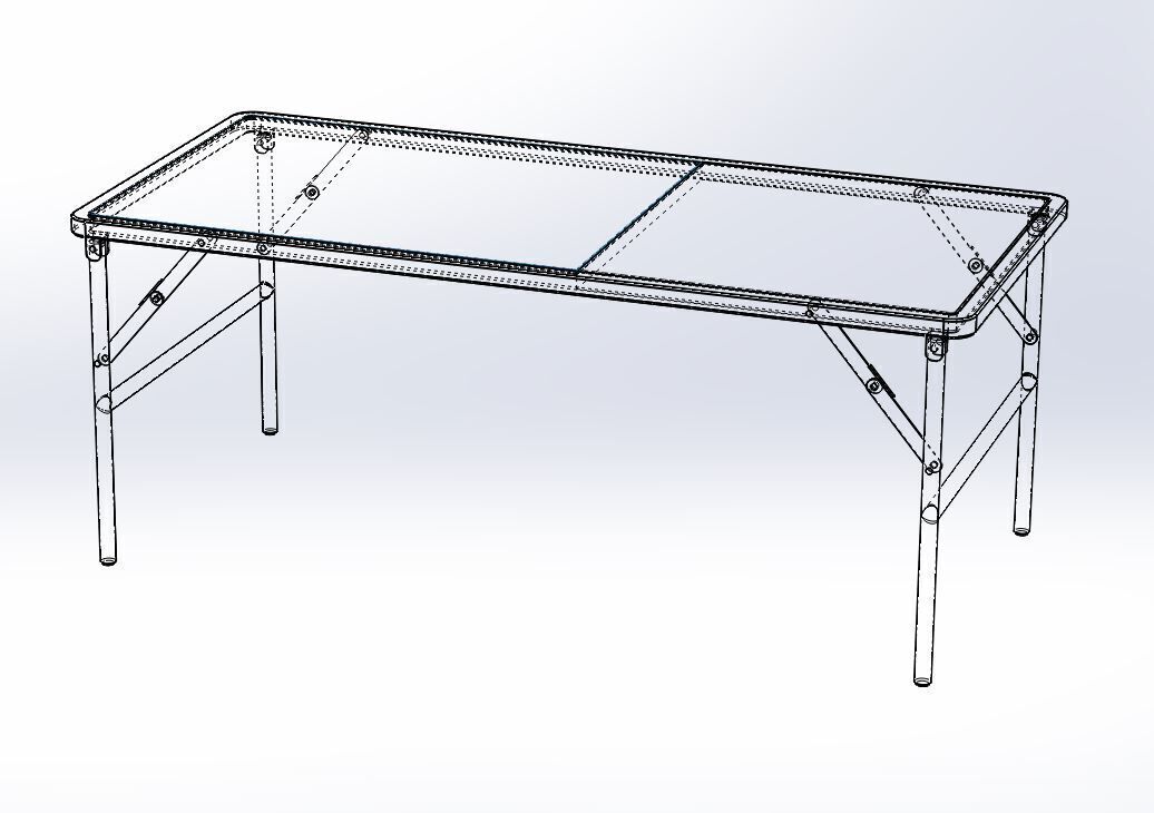 Industrial Folding Mini Coffee Table  3D model_2