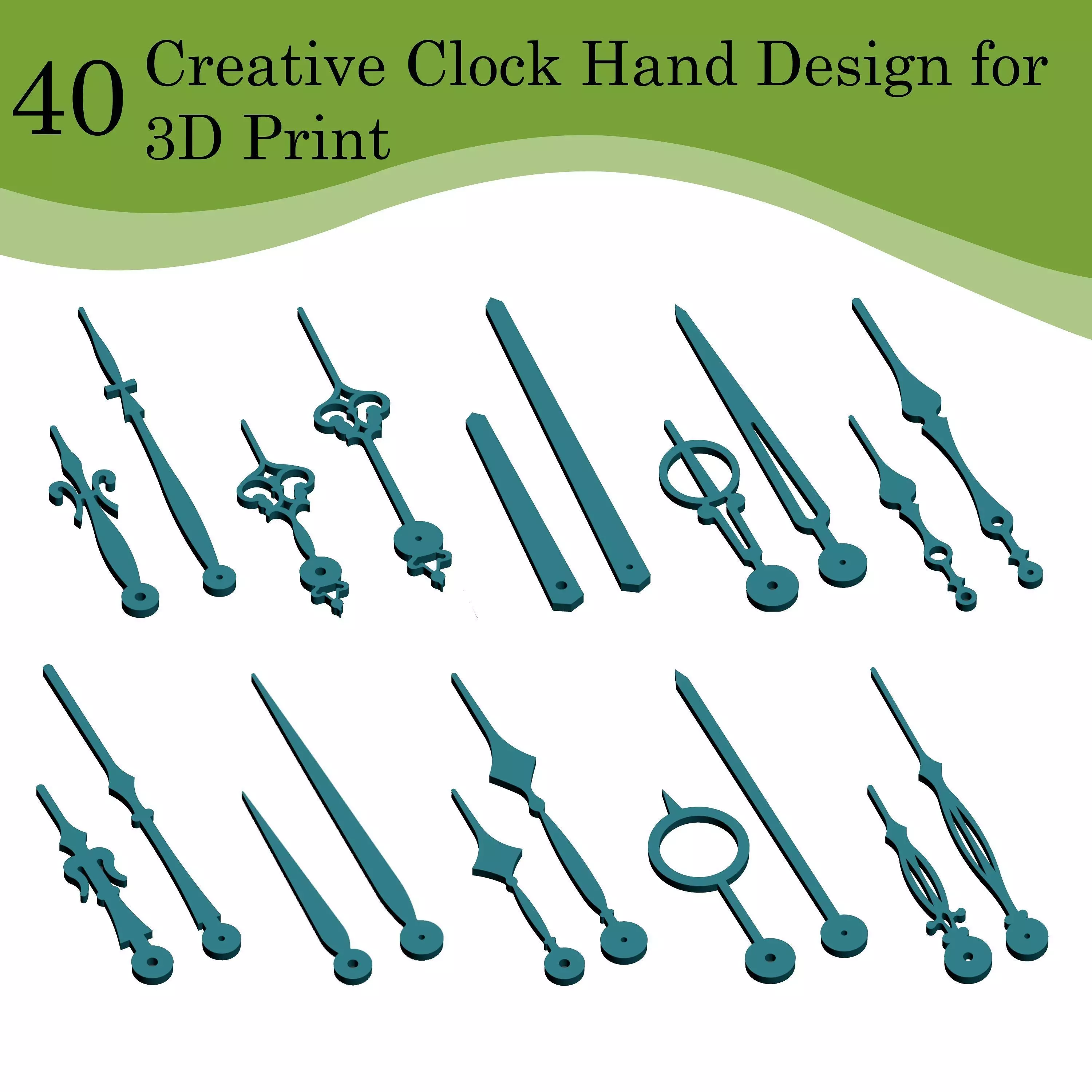 40 creative 3D Print clock hands for wall clocks 3D print model_4