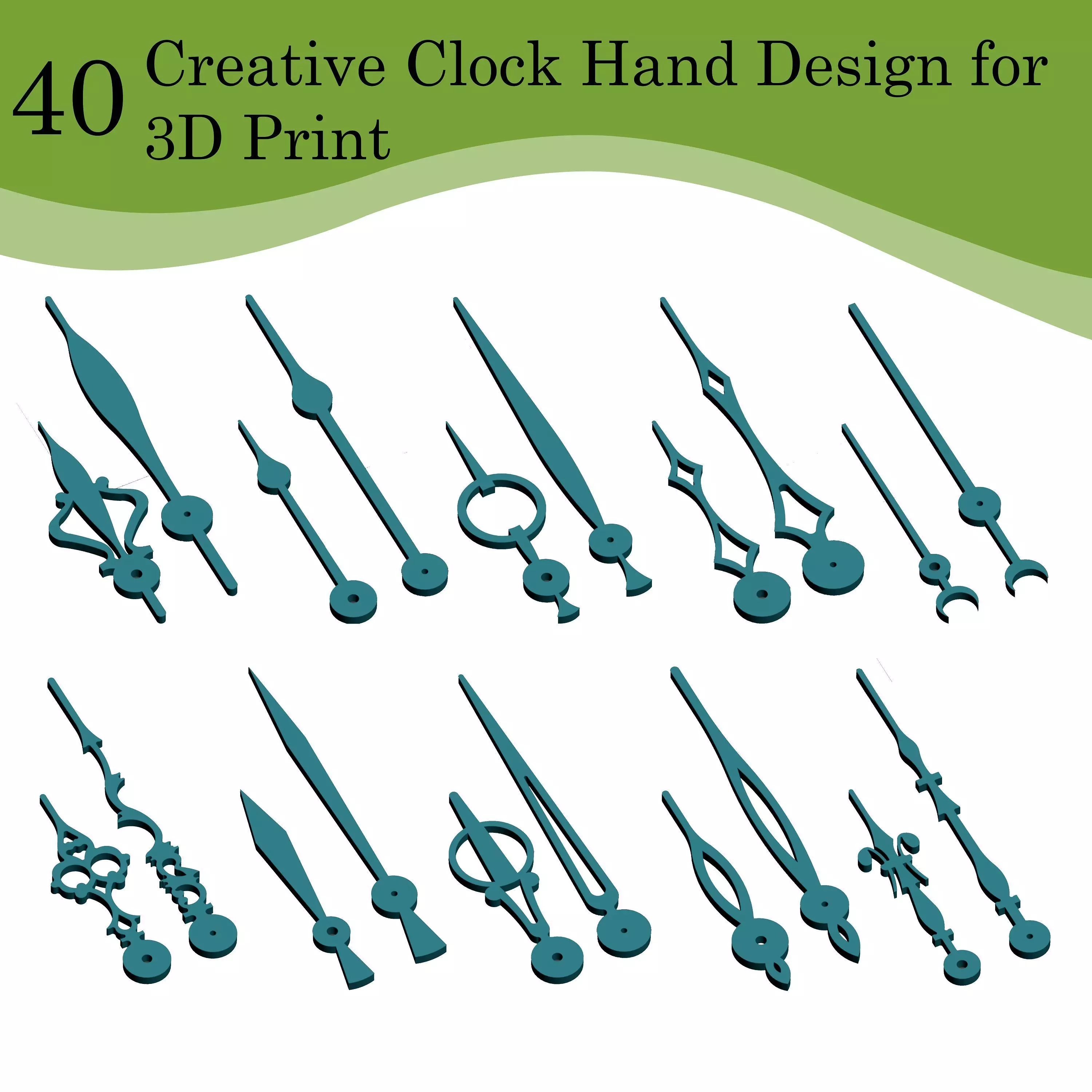 40 creative 3D Print clock hands for wall clocks 3D print model_3