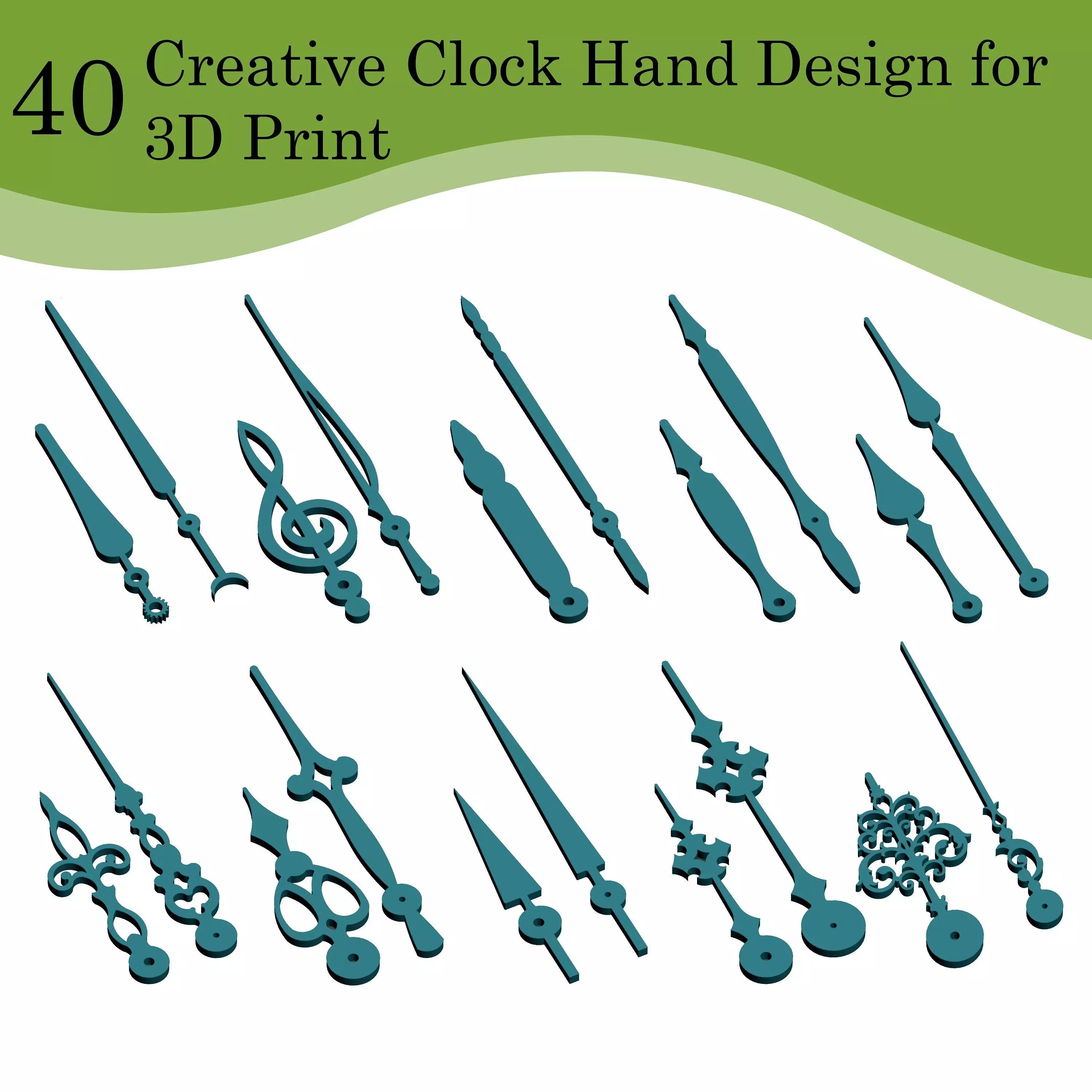 40 creative 3D Print clock hands for wall clocks 3D print model_2
