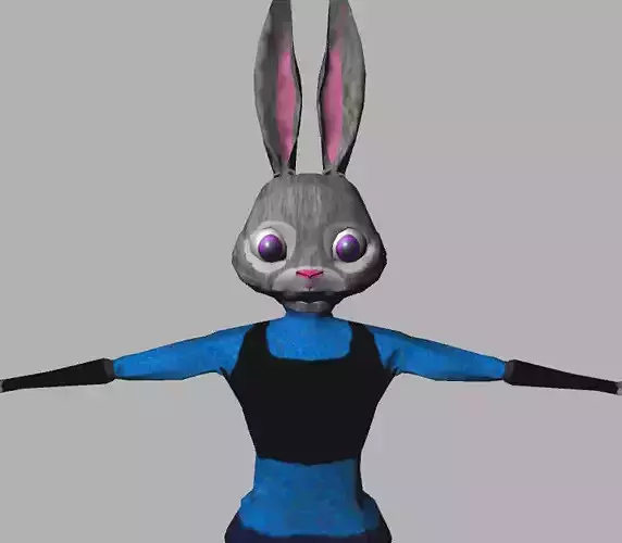 Judy Hopps Low-poly 3D model