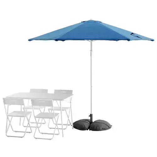 Ikea Hogon Parasol and Torparo Fejan outdoor table chair 3D model
