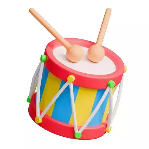 Drum toy Low-poly 3D model