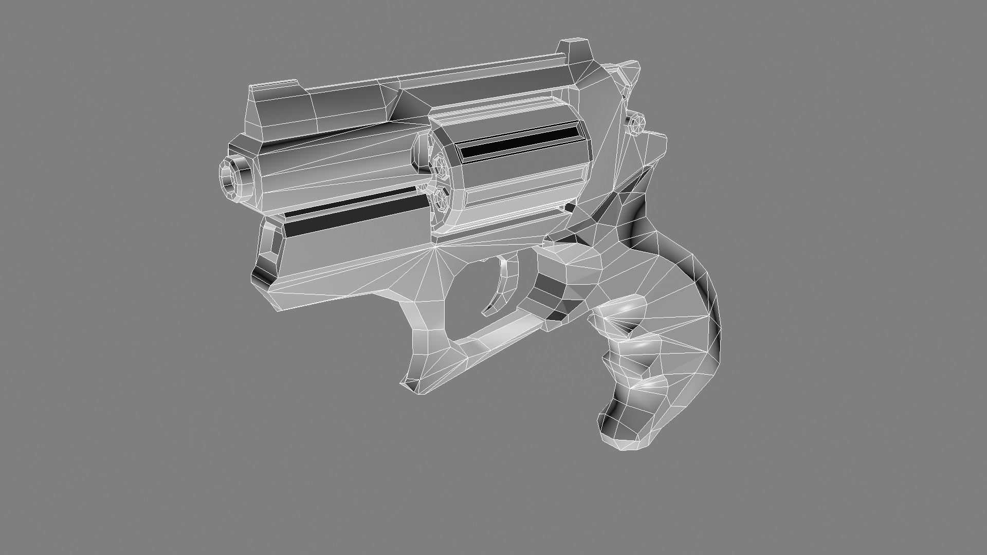 Revolver Low-poly 3D model_3