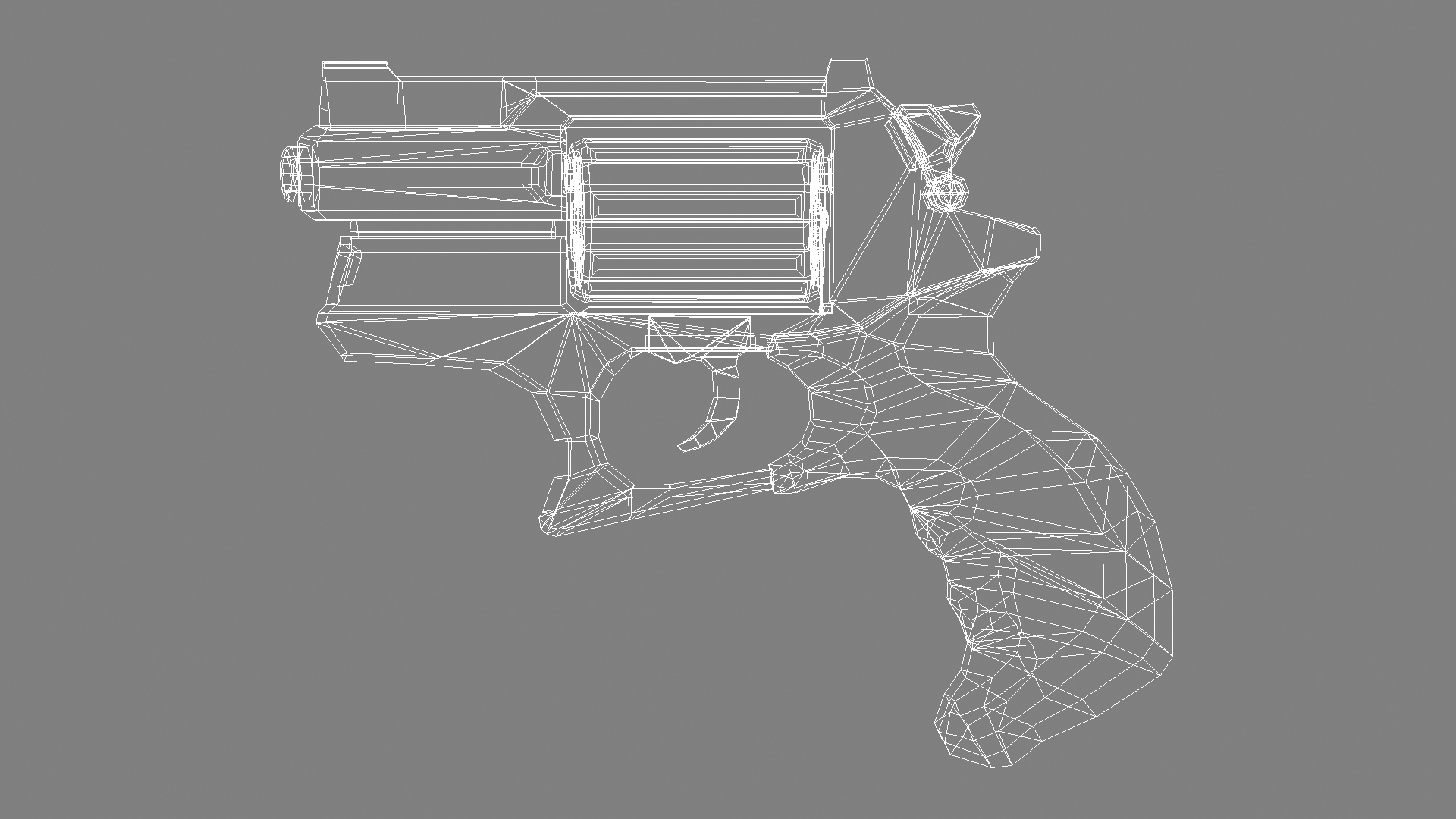 Revolver Low-poly 3D model_2