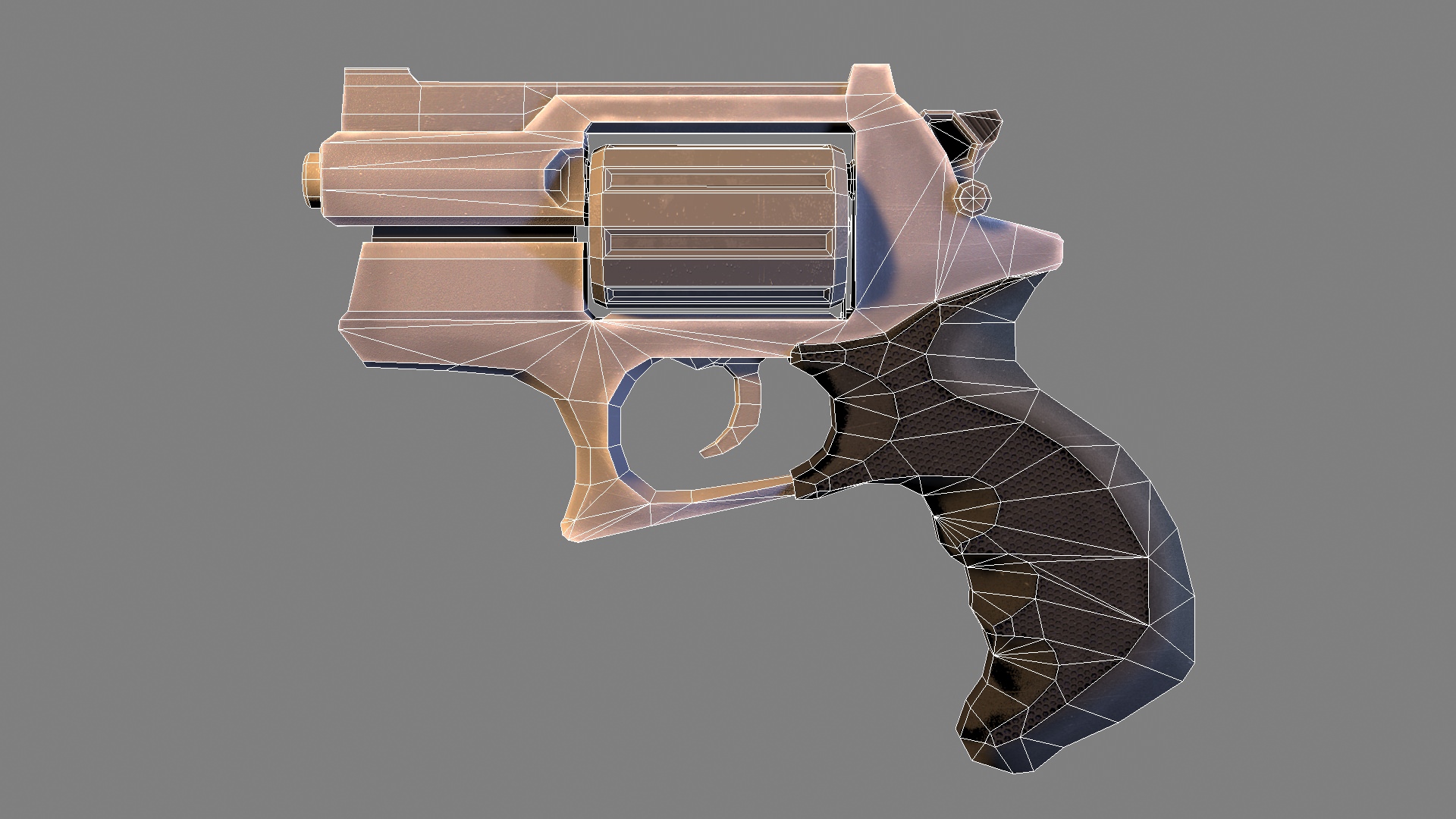 Revolver Low-poly 3D model_4