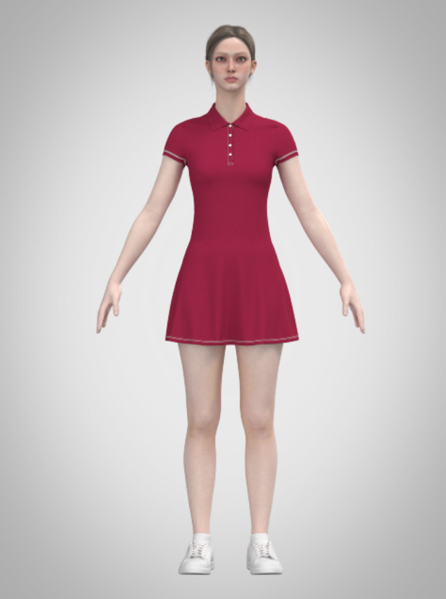 Berry Swing Dress 3D print model_1