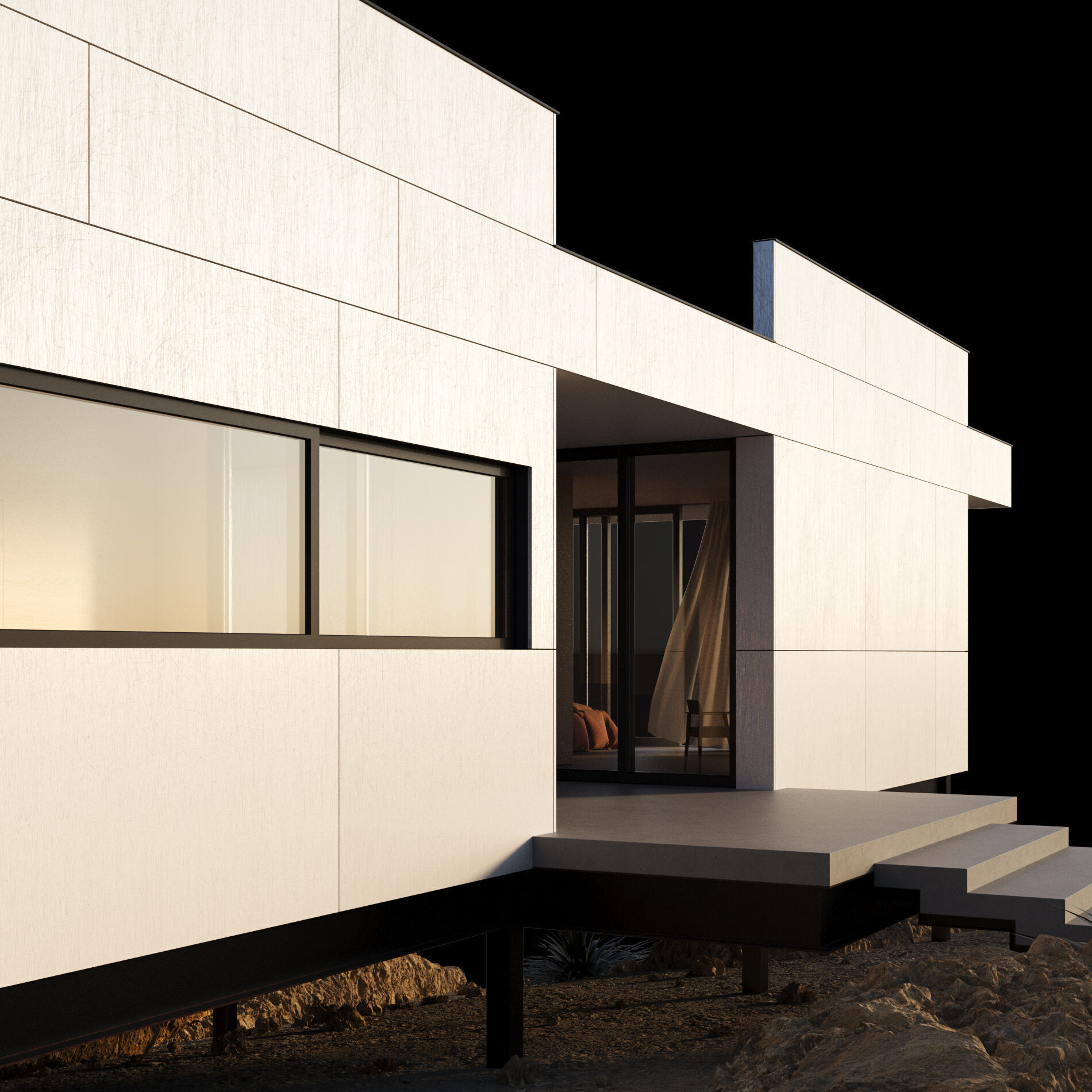 Modern house in desert 3D model_20