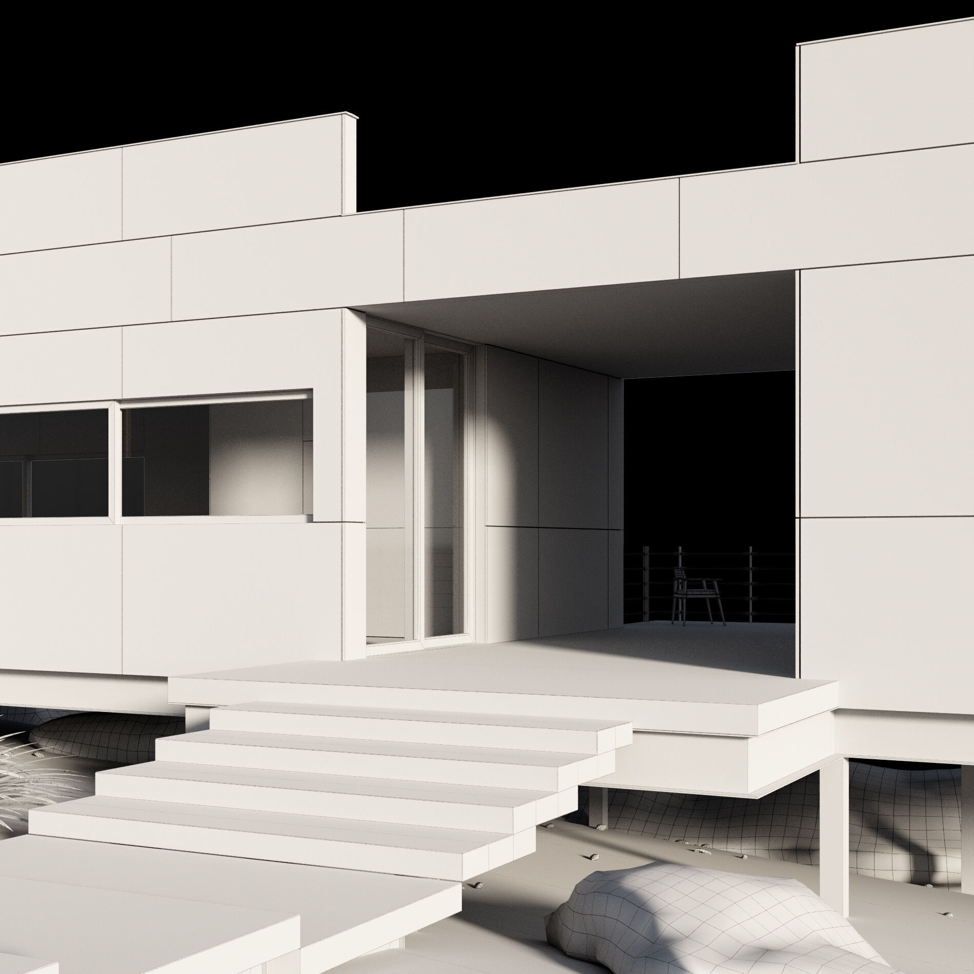 Modern house in desert 3D model_19
