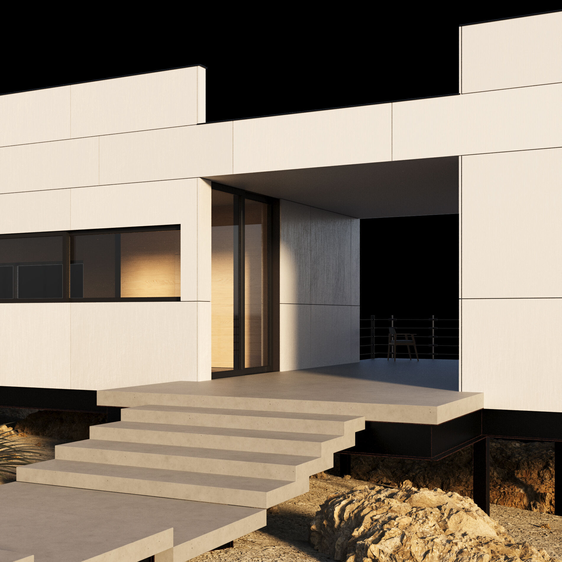 Modern house in desert 3D model_18