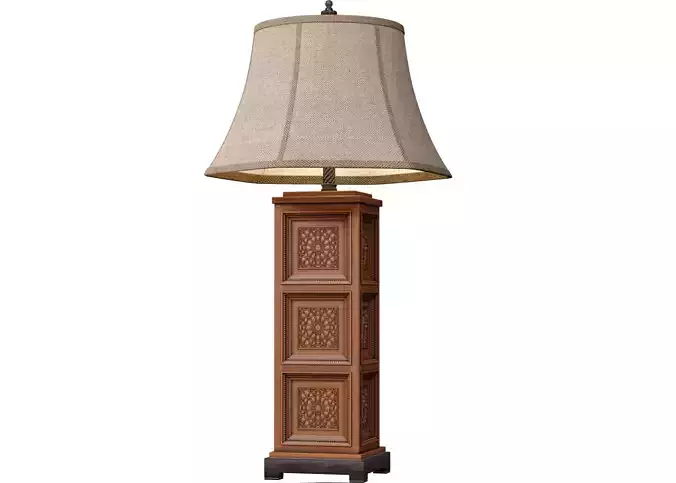 Wood Aged Arabic Oriental Nightstand bedside Eastern Table Lamp