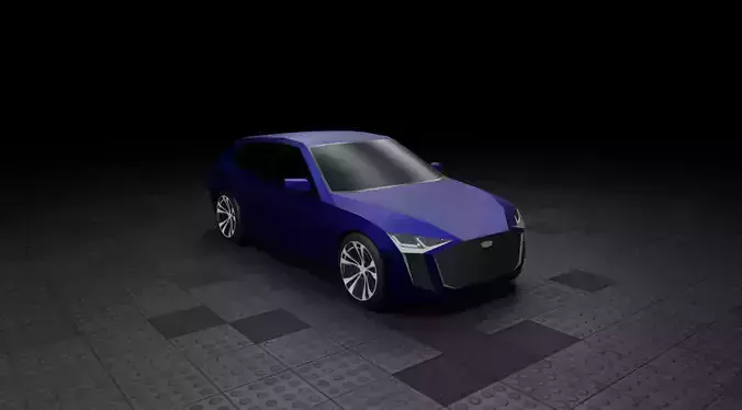 Low Poly Modern Generic Compact Hatchback 