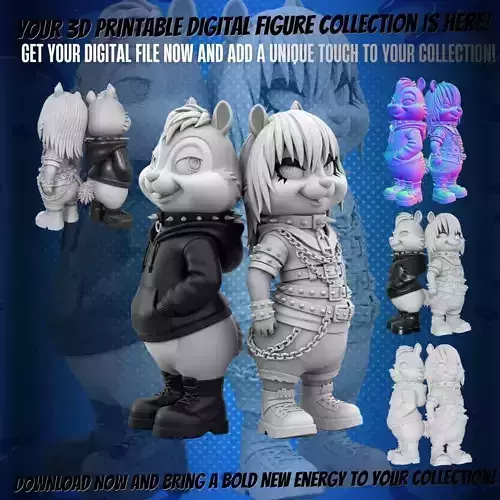Rebel Cat Figurine  Stylized Streetwear Inspired Model 3D print model