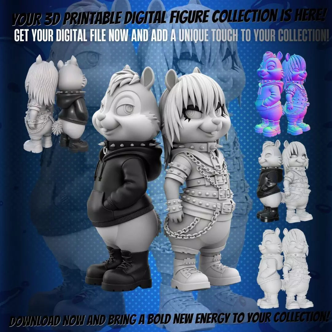 Rebel Cat Figurine Stylized Streetwear Inspired Model 3D print model