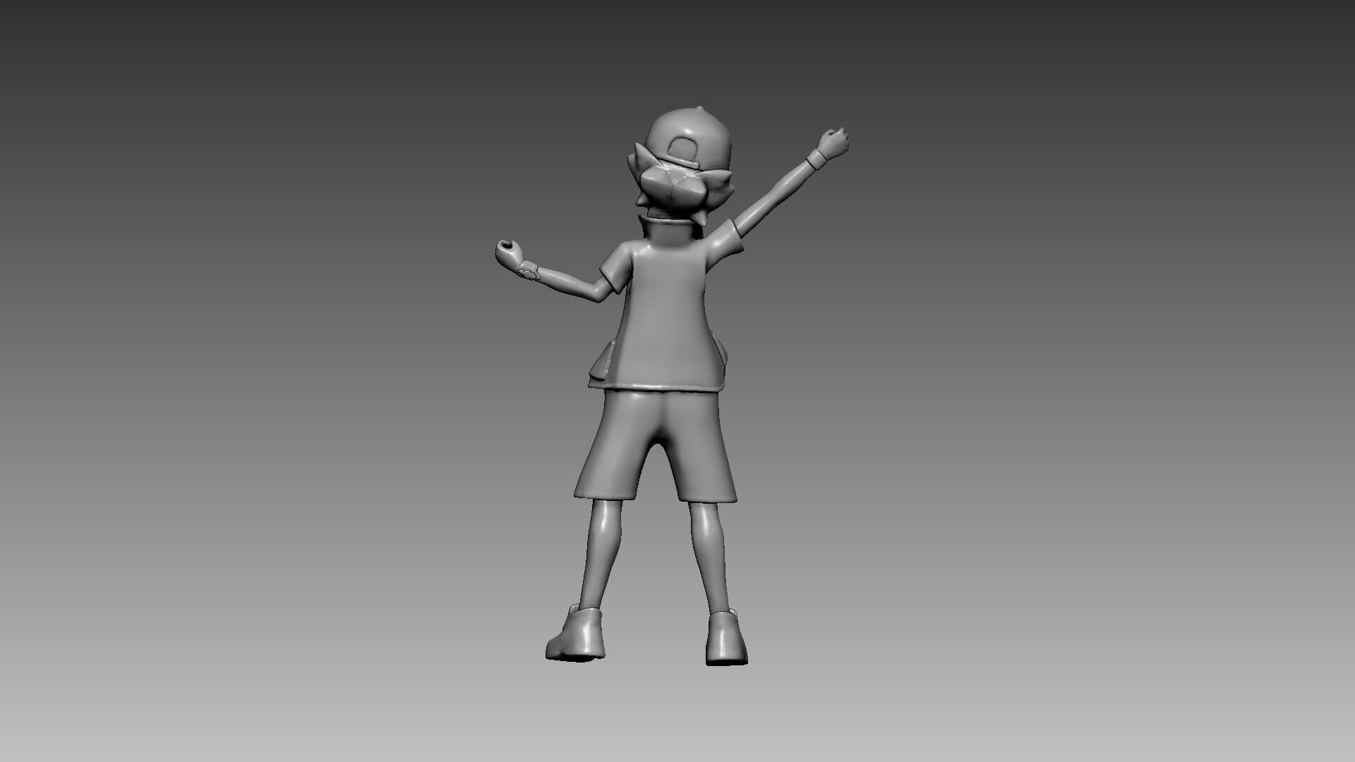 Pokemon Ash Ketchum Champion Statue by Egg Studio 3D print model_15