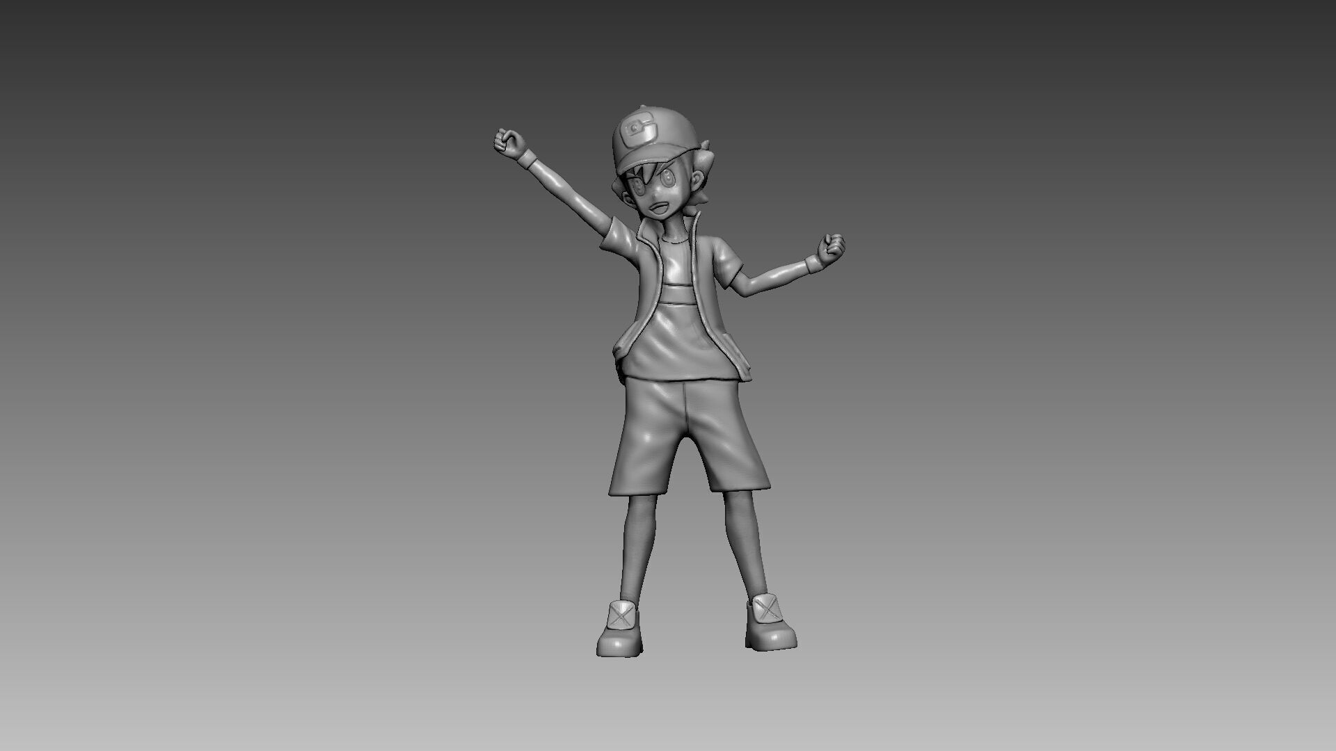 Pokemon Ash Ketchum Champion Statue by Egg Studio 3D print model_16