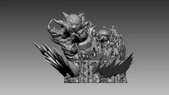 Pokemon Ash Ketchum Champion Statue by Egg Studio 3D print model