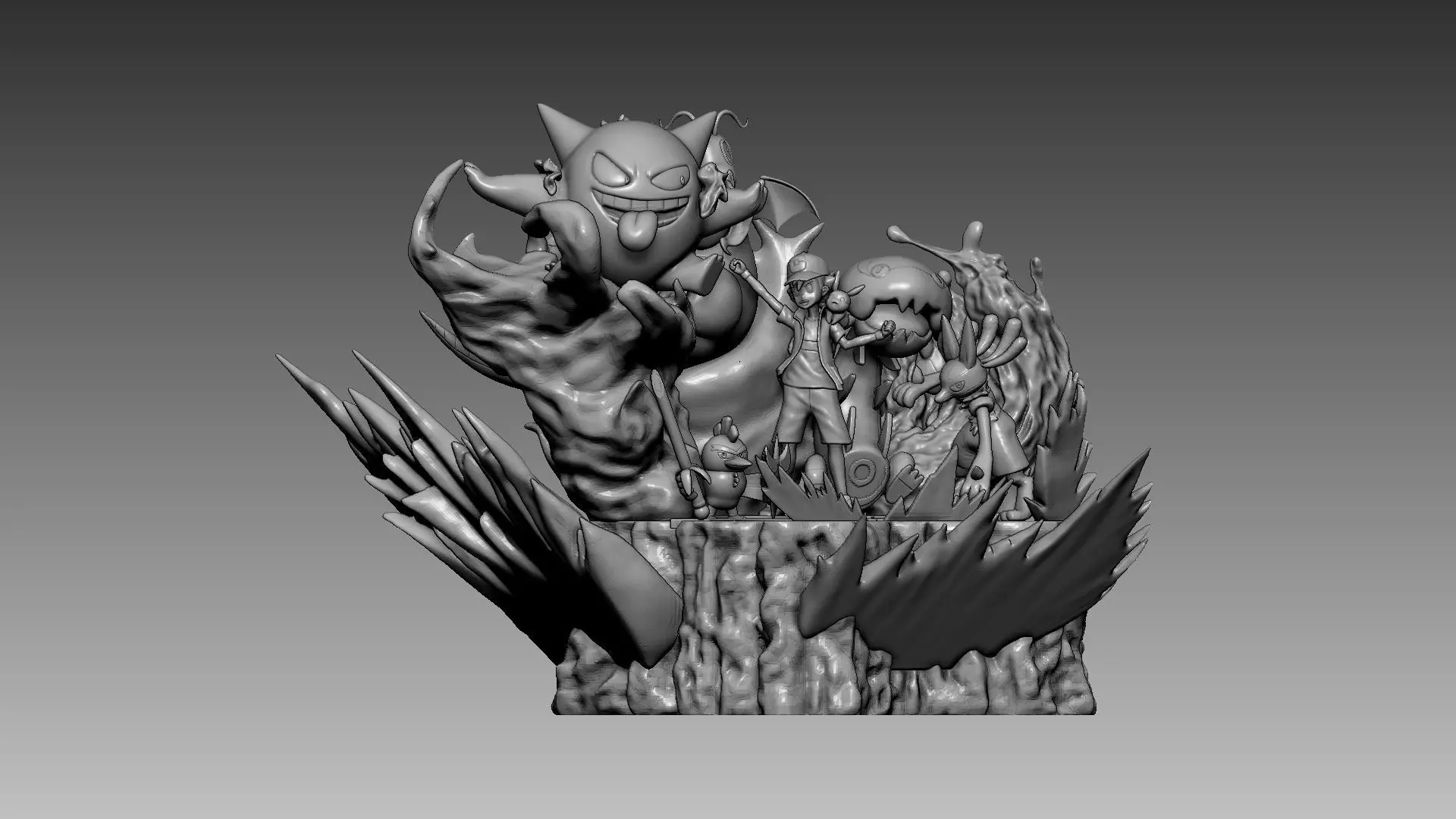 Pokemon Ash Ketchum Champion Statue by Egg Studio 3D print model_0