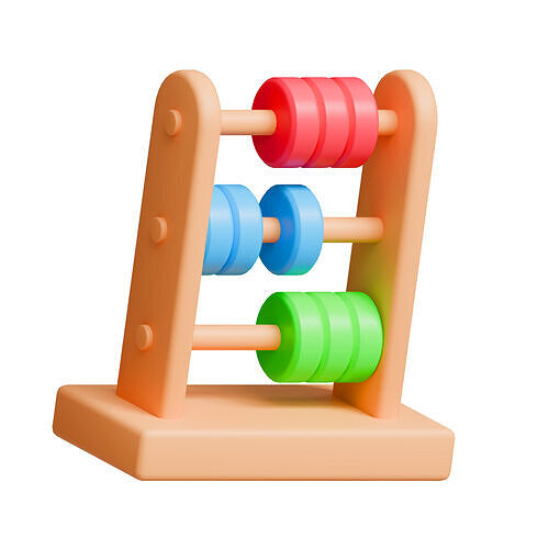 Abacus Toy Low-poly 3D model