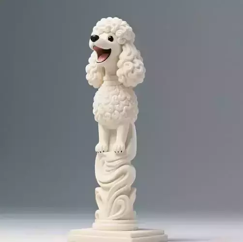 644  Laughing  Poodle  Totem     Full Body   3D Model
