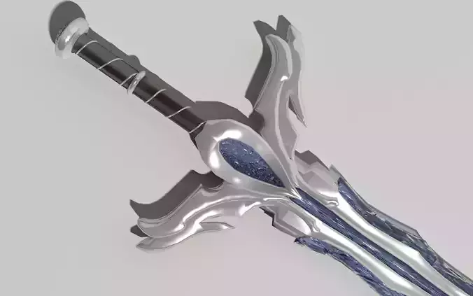 Crystal Sword Free low-poly 3D model