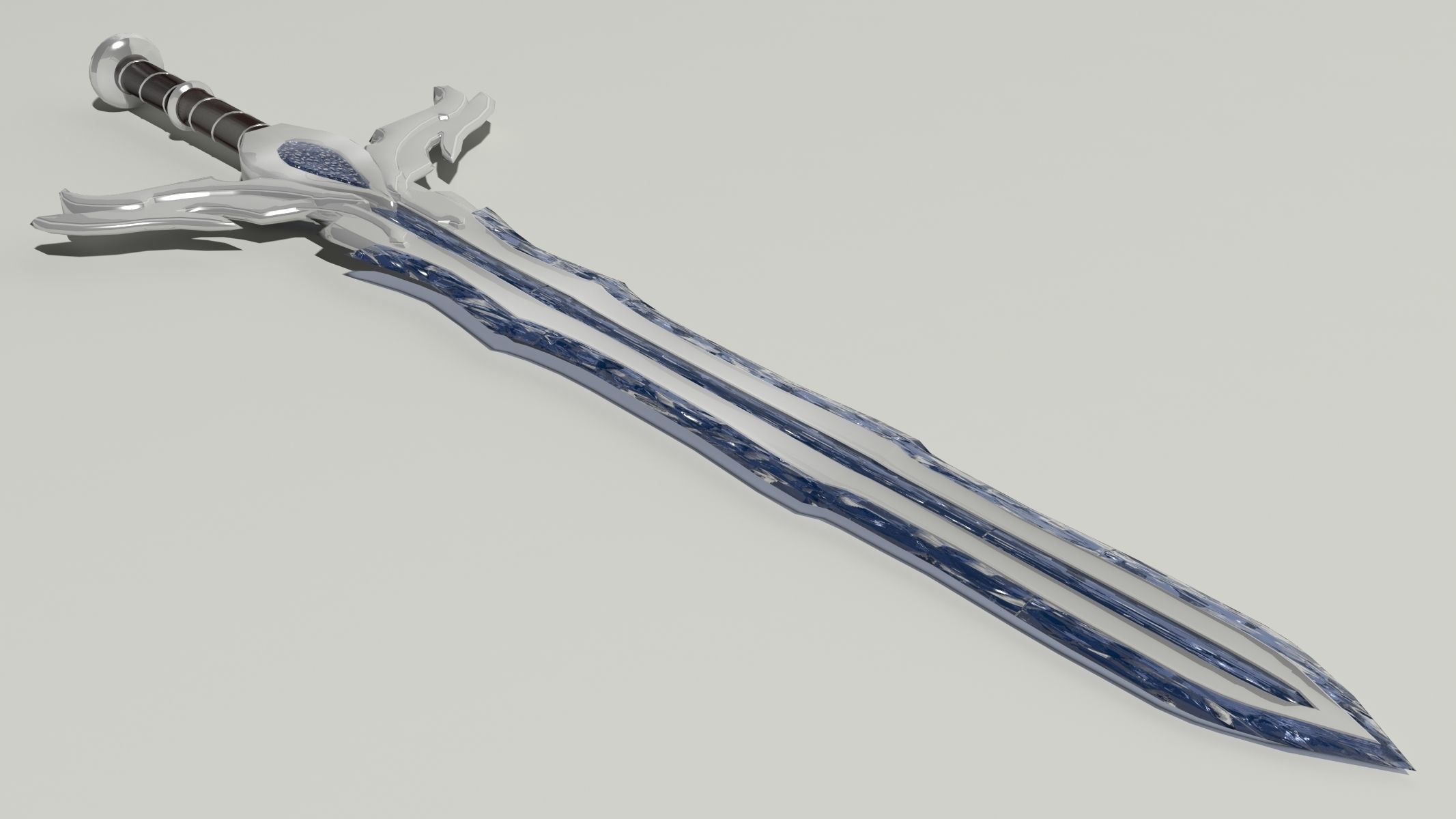 Crystal Sword Free low-poly 3D model_1