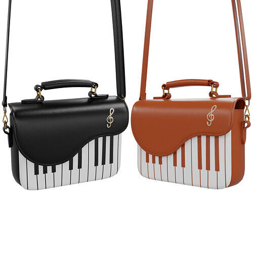 Piano Key Pattern Square Bag Low-poly 3D model