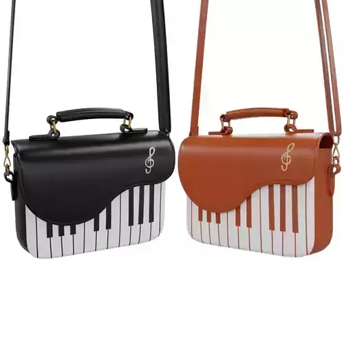 Piano Key Pattern Square Bag